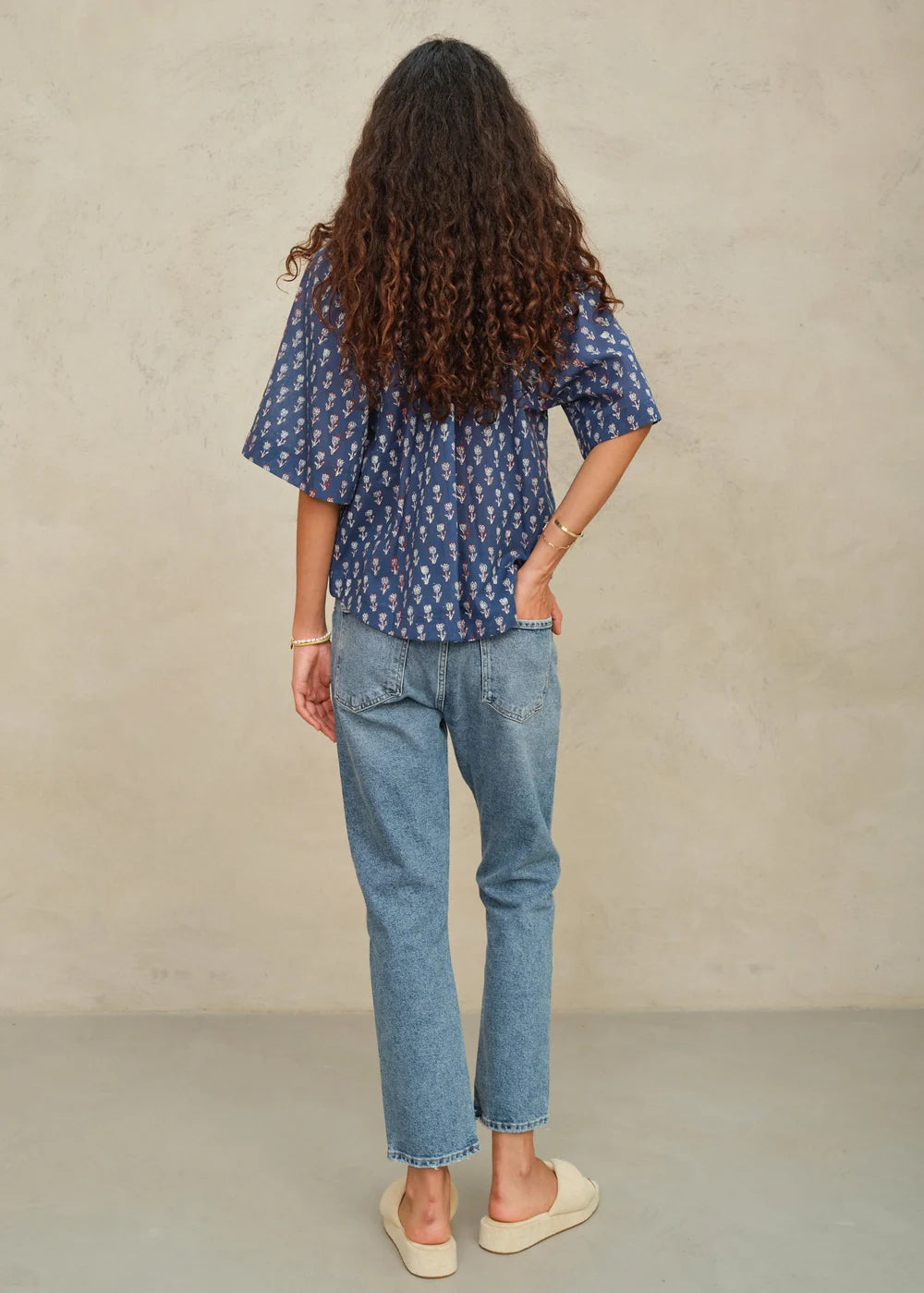 Ari Print Gathered Top