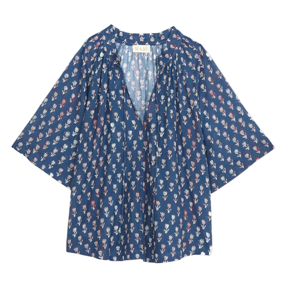 Ari Print Gathered Top