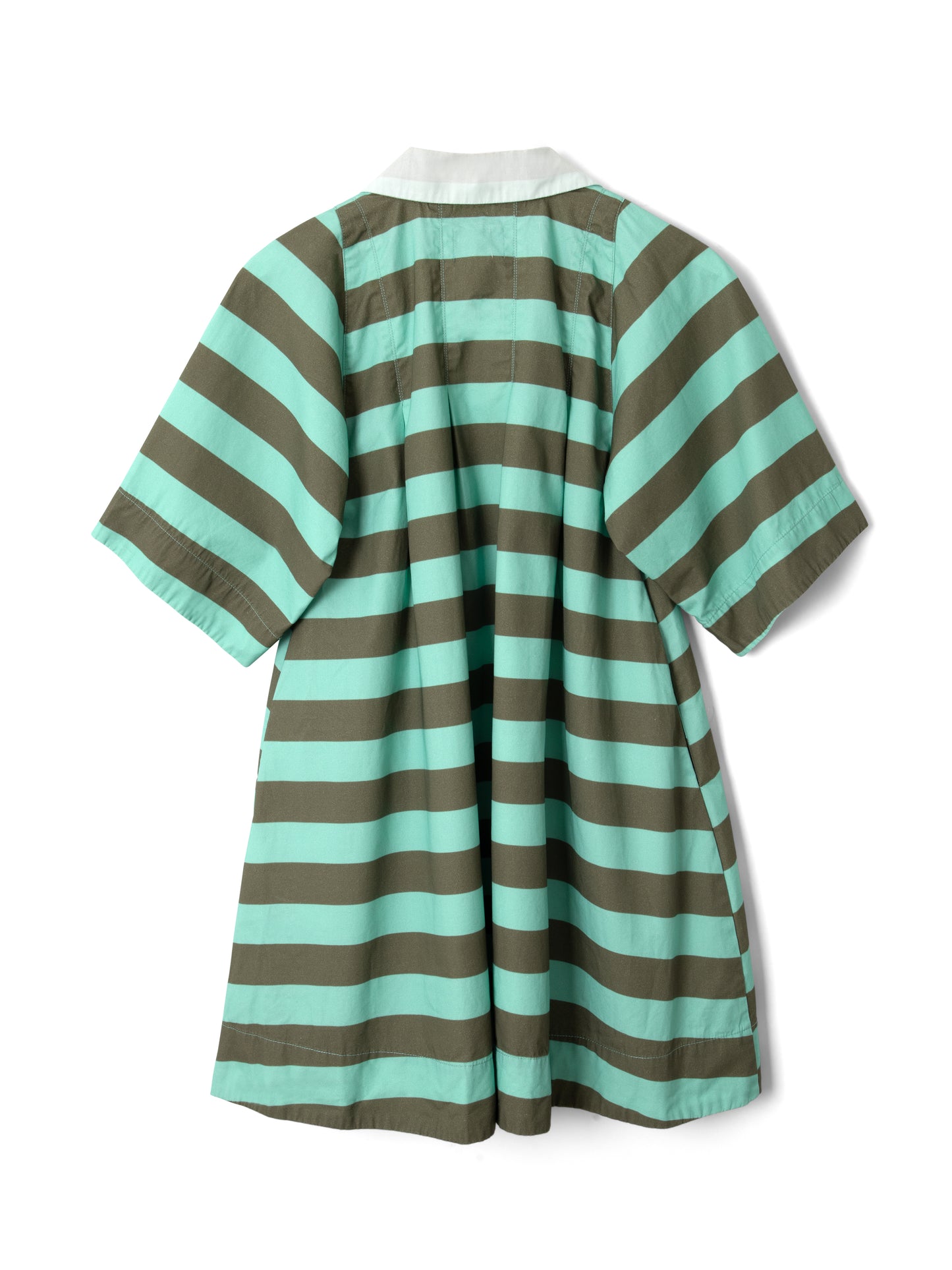Maggie Mini Polo Dress-Aqua Olive Stripe