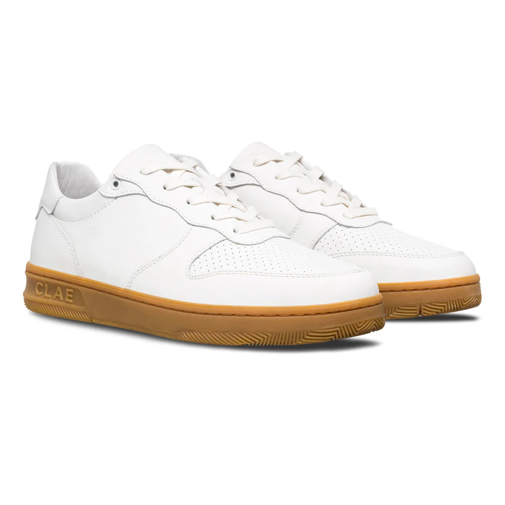 White Leather Light Gum Sneakers