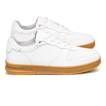 White Leather Light Gum Sneakers