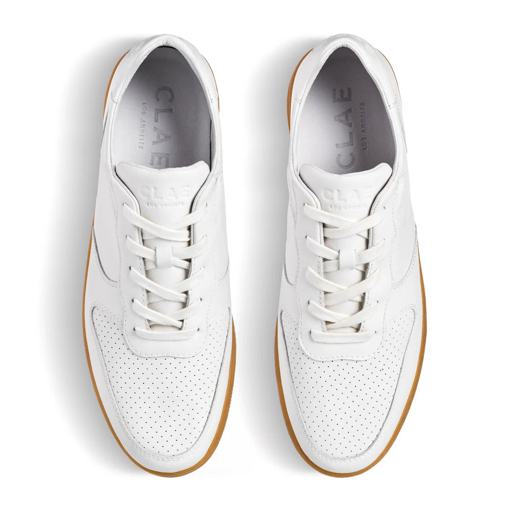 White Leather Light Gum Sneakers