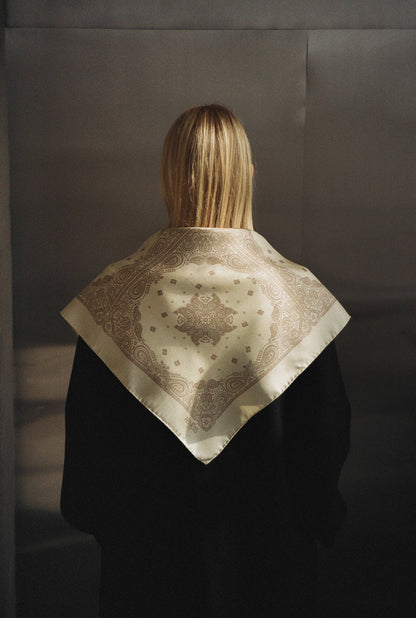 Minimal Bandana Silk Scarf 68cm