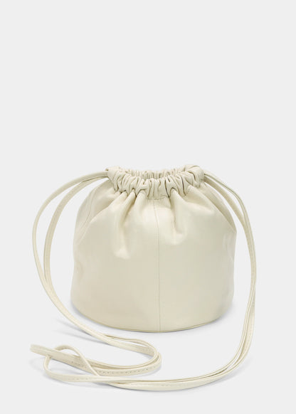 Creme Mini Drum Drawstring Bucket Bag