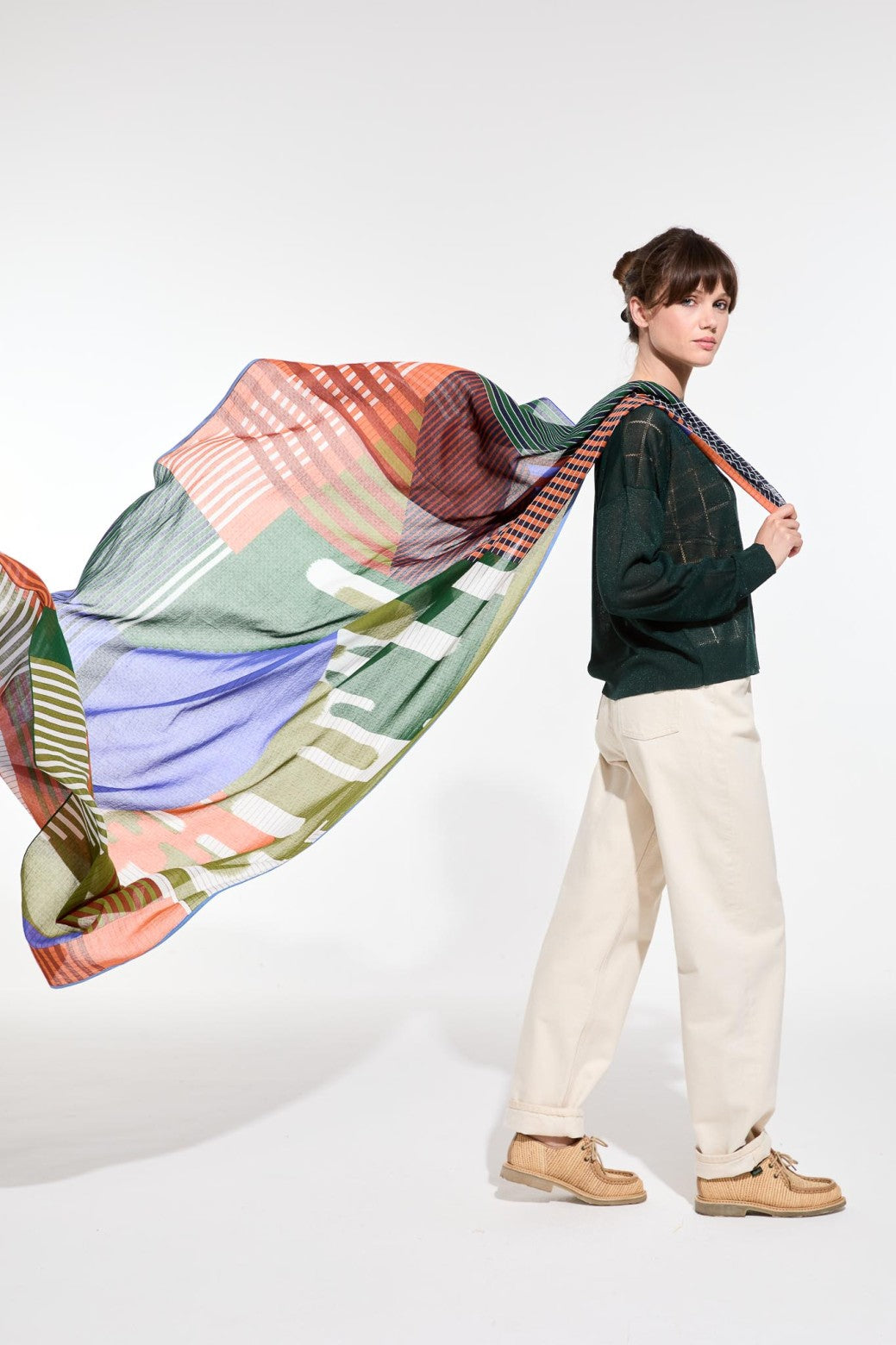 D - Teal Cascade Scarf