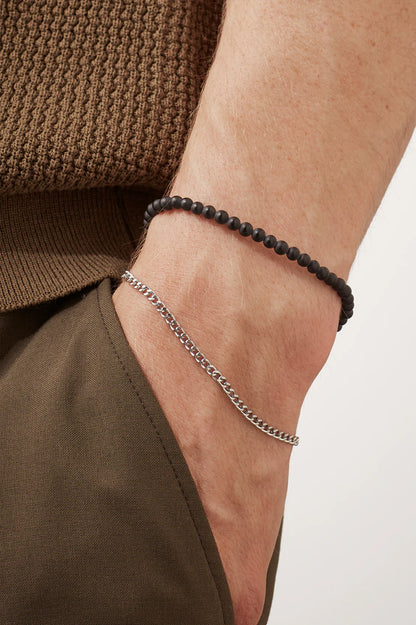 Matt Black Onyx Duo Bracelet Set