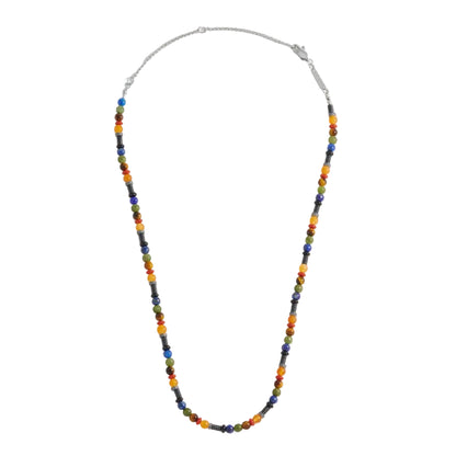Mixed Gemstone & Acrylic Beaded Necklace