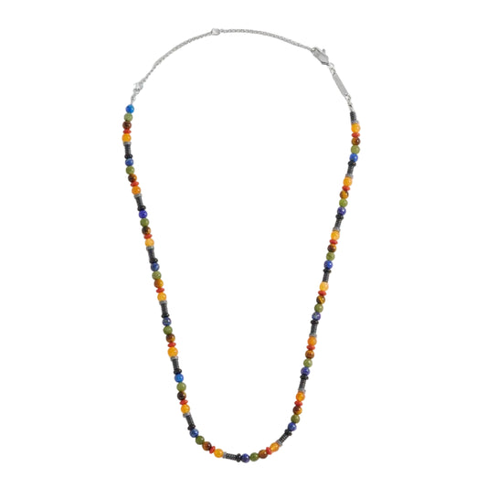 Mixed Gemstone & Acrylic Beaded Necklace