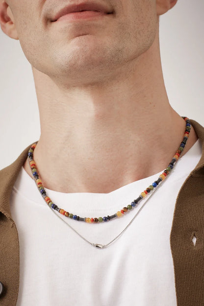 Mixed Gemstone & Acrylic Beaded Necklace