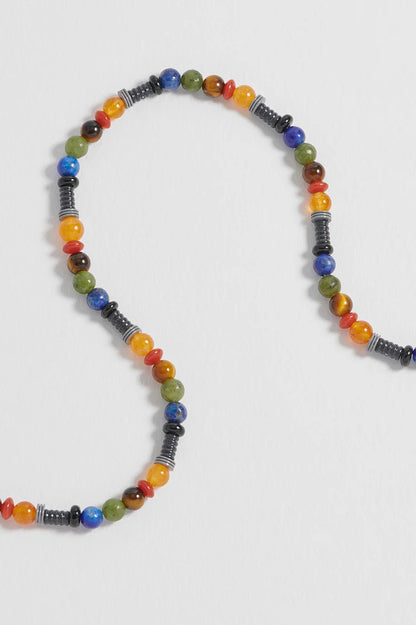 Mixed Gemstone & Acrylic Beaded Necklace