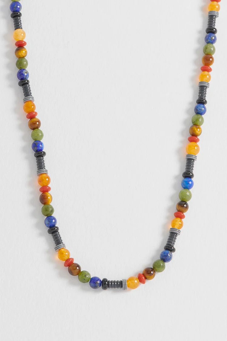 Mixed Gemstone & Acrylic Beaded Necklace