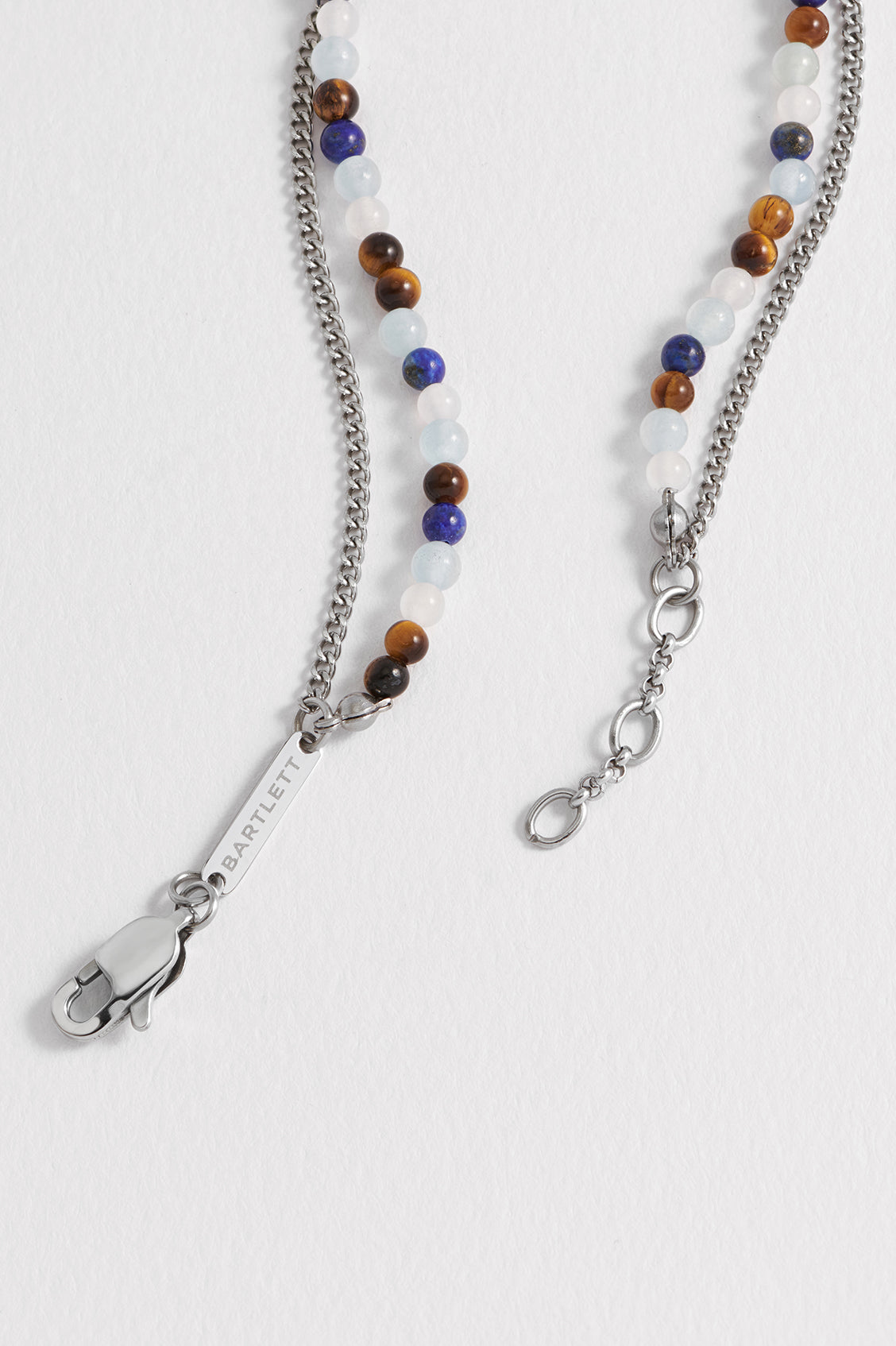 Mixed Gemstoneand Chain Duo Bracelet