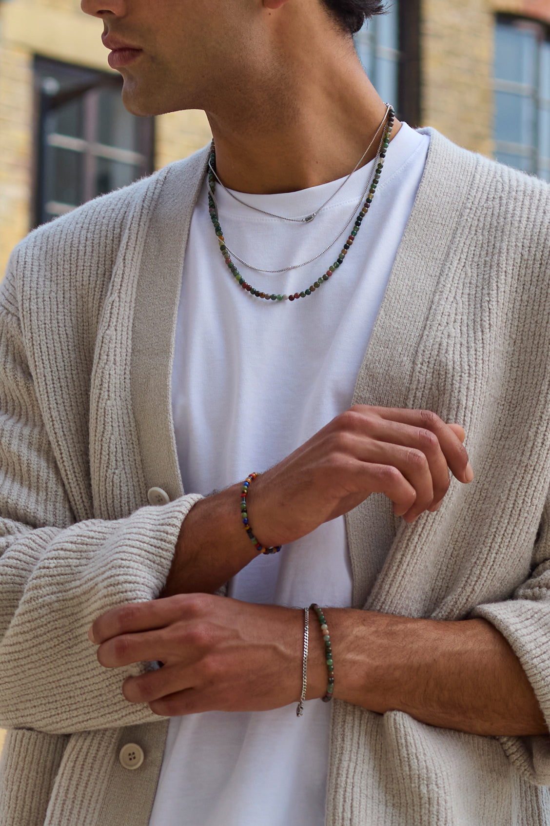 Mixed Green Agate Duo Bracelet Set