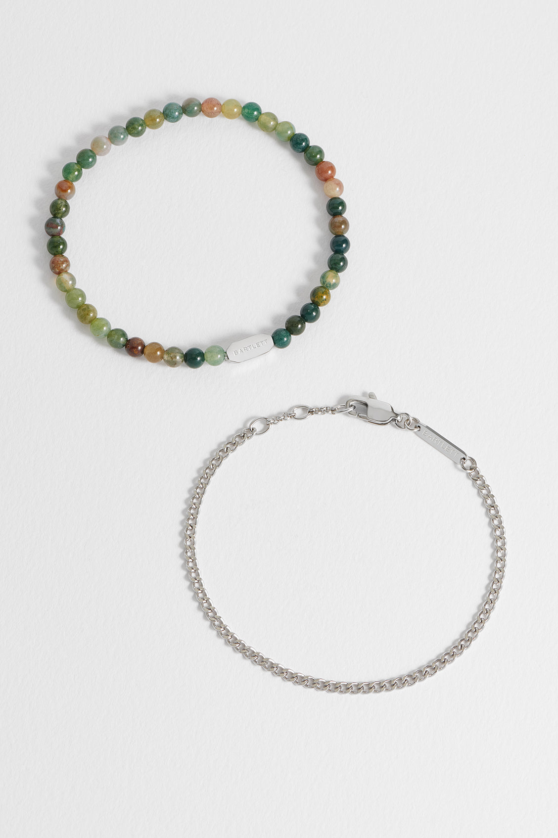 Mixed Green Agate Duo Bracelet Set
