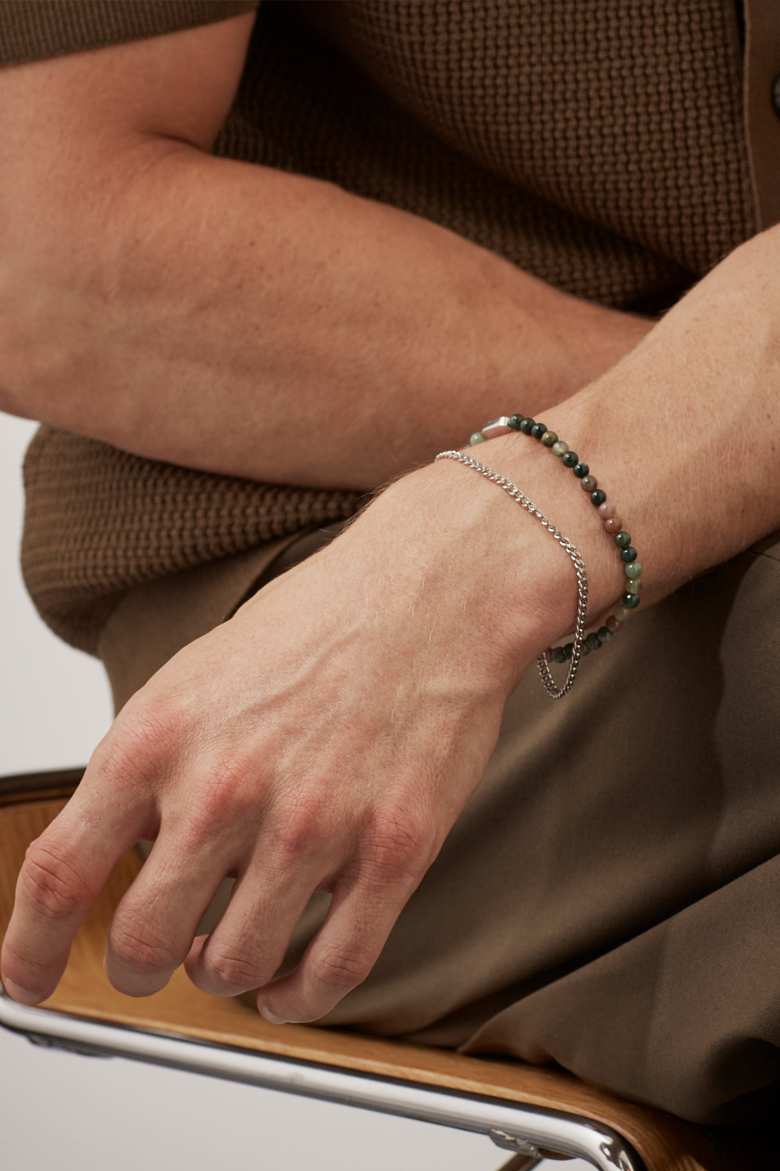 Mixed Green Agate Duo Bracelet Set