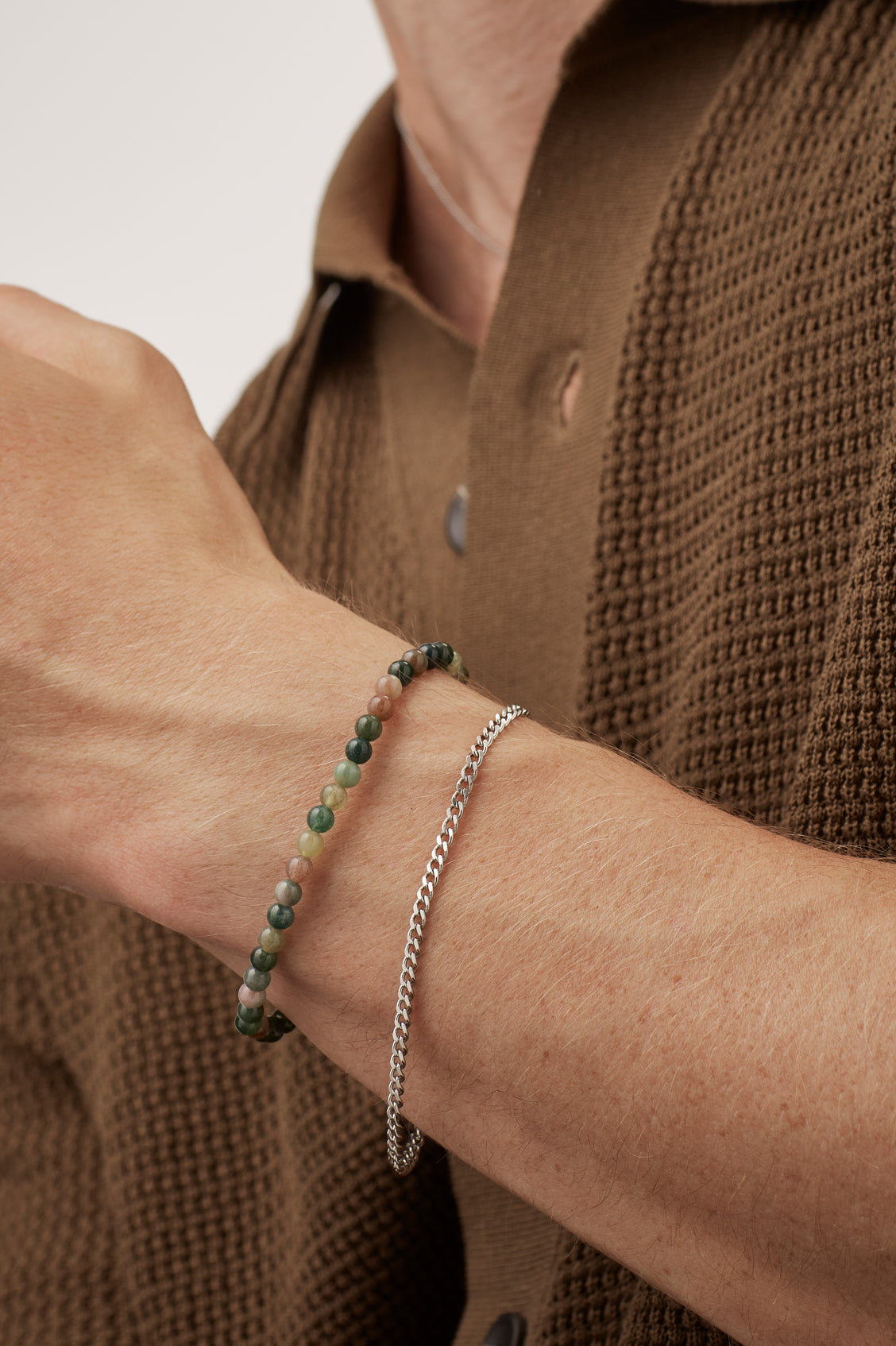 Mixed Green Agate Duo Bracelet Set