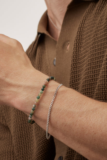 Mixed Green Agate Duo Bracelet Set