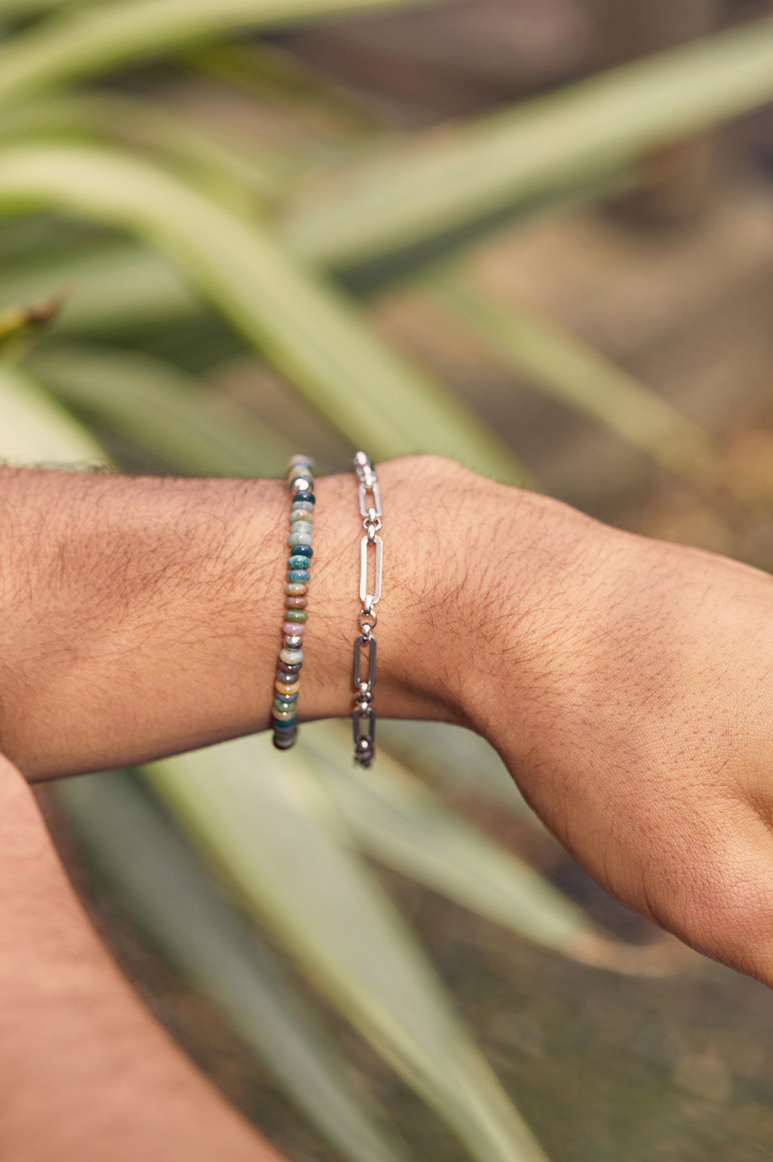 Mixed Paperclip Link Bracelet - Rhodium