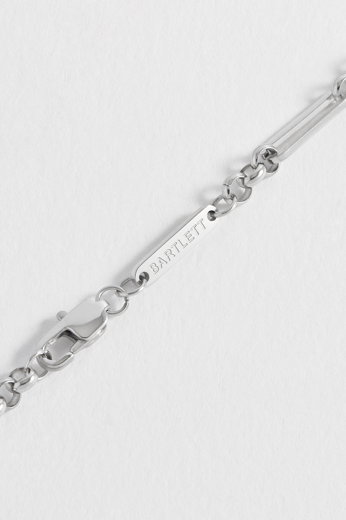 Mixed Paperclip Link Bracelet - Rhodium