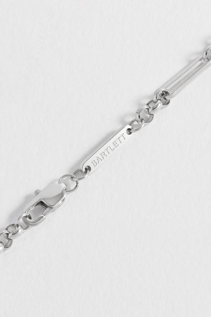 Mixed Paperclip Link Bracelet - Rhodium