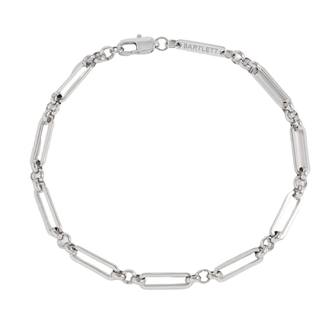 Mixed Paperclip Link Bracelet - Rhodium