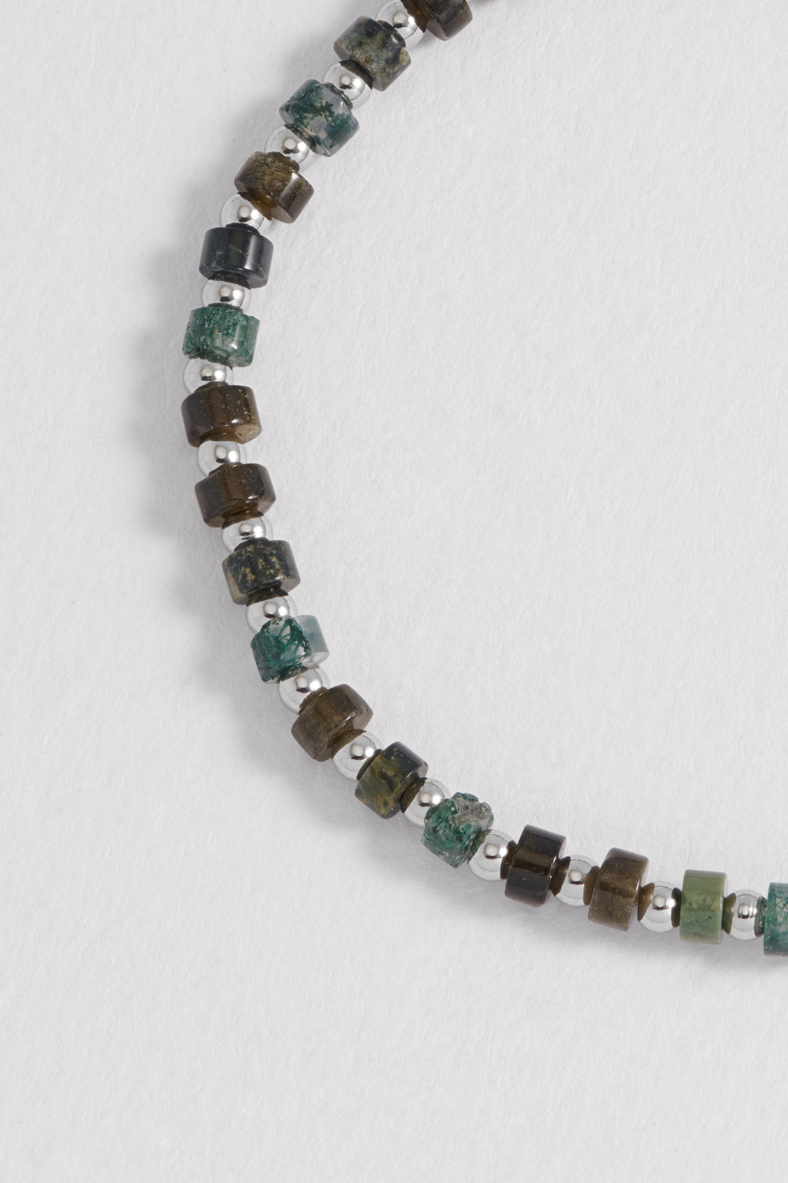 Mixed Green Gemstone Rondelle Bracelet