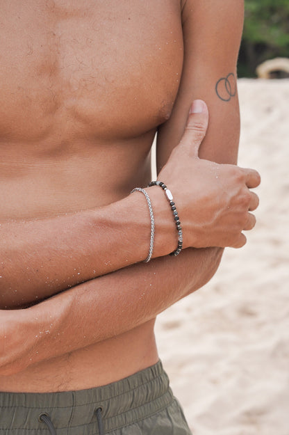 Mixed Green Gemstone Rondelle Bracelet