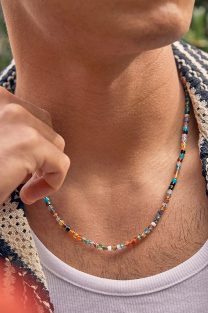 Multi Green Rondelle Necklace