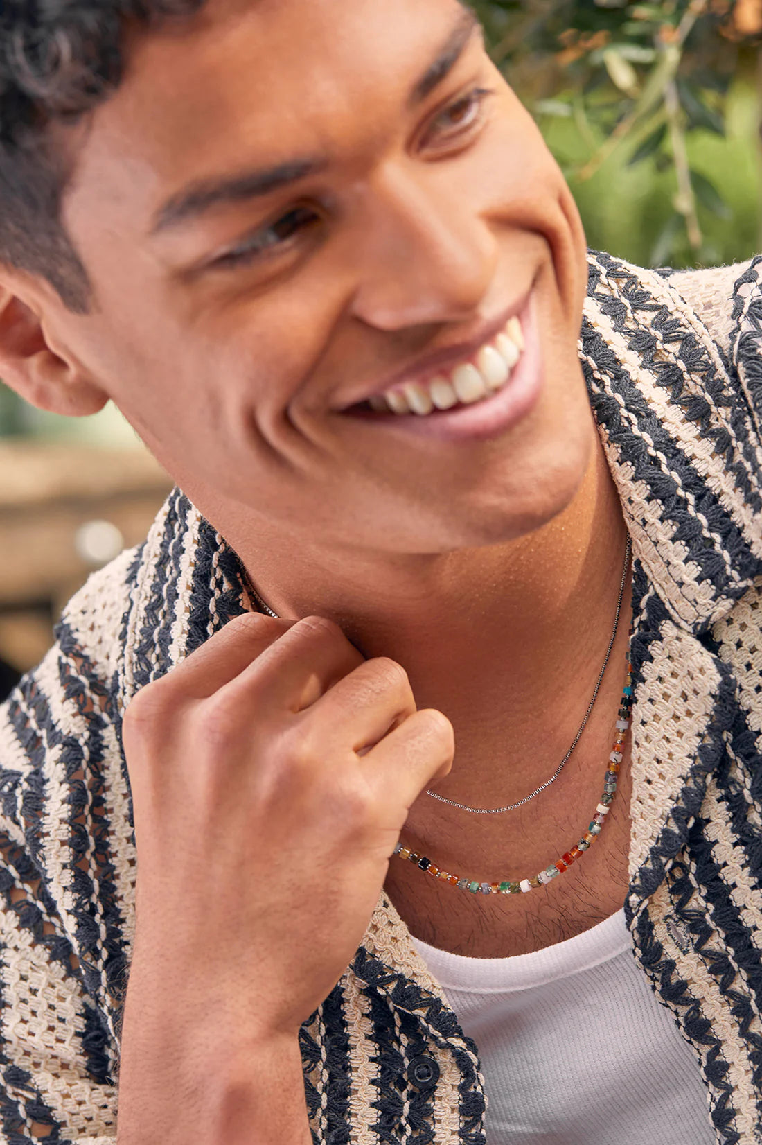 Multi Green Rondelle Necklace