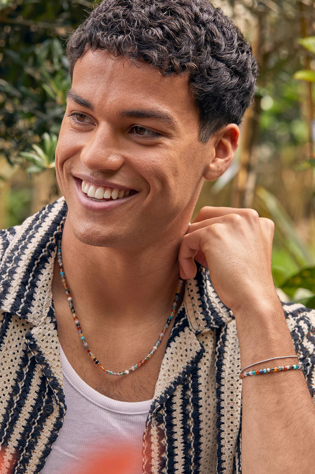 Multi Green Rondelle Necklace