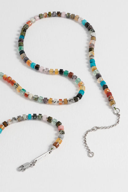 Multi Green Rondelle Necklace