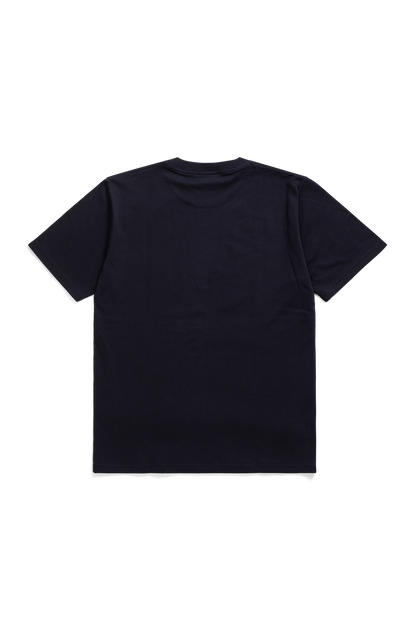 Johannes Organic Heavy Jersey Brush N Logo T-shirt Dark Navy