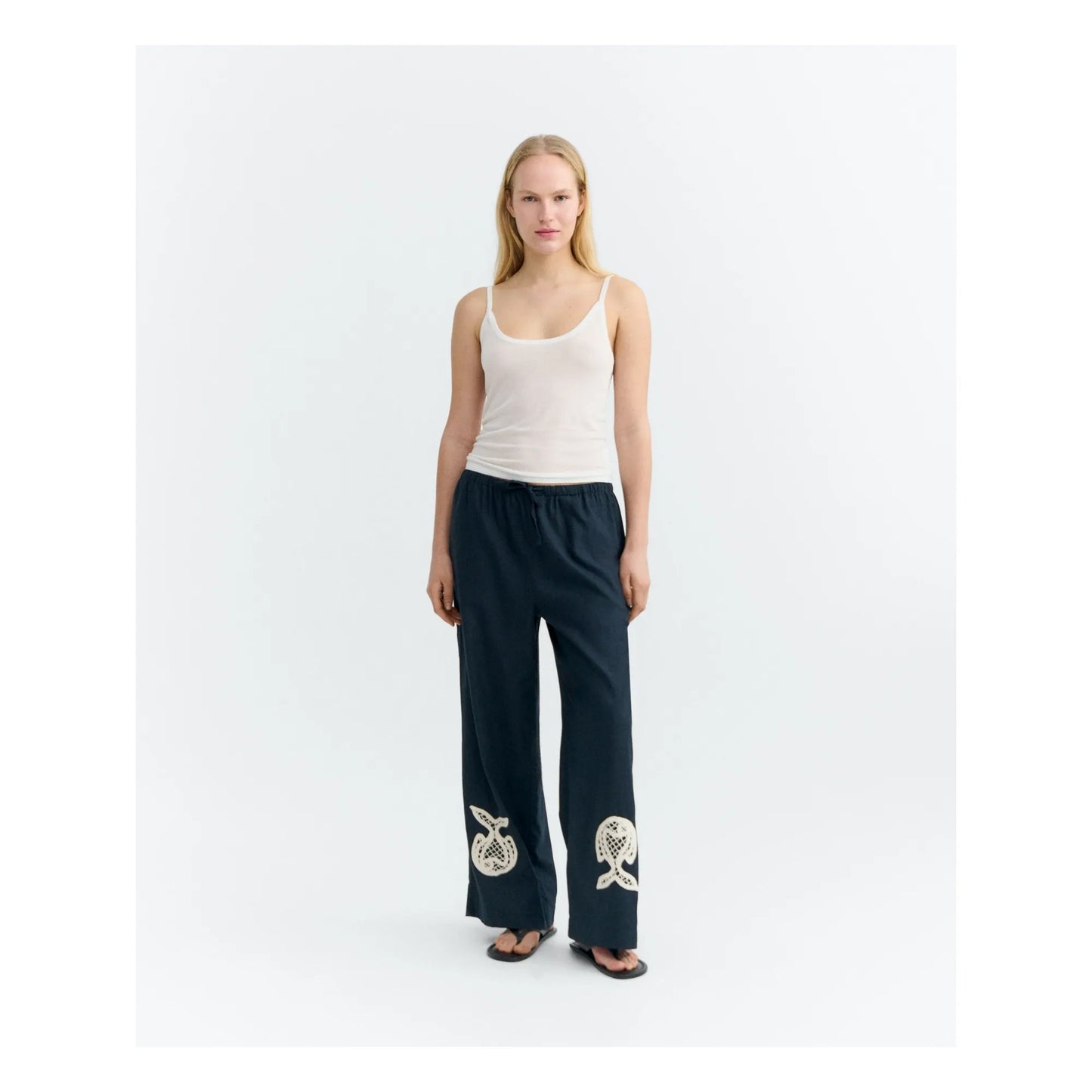 Navy Fish Patch Brigitte Pants