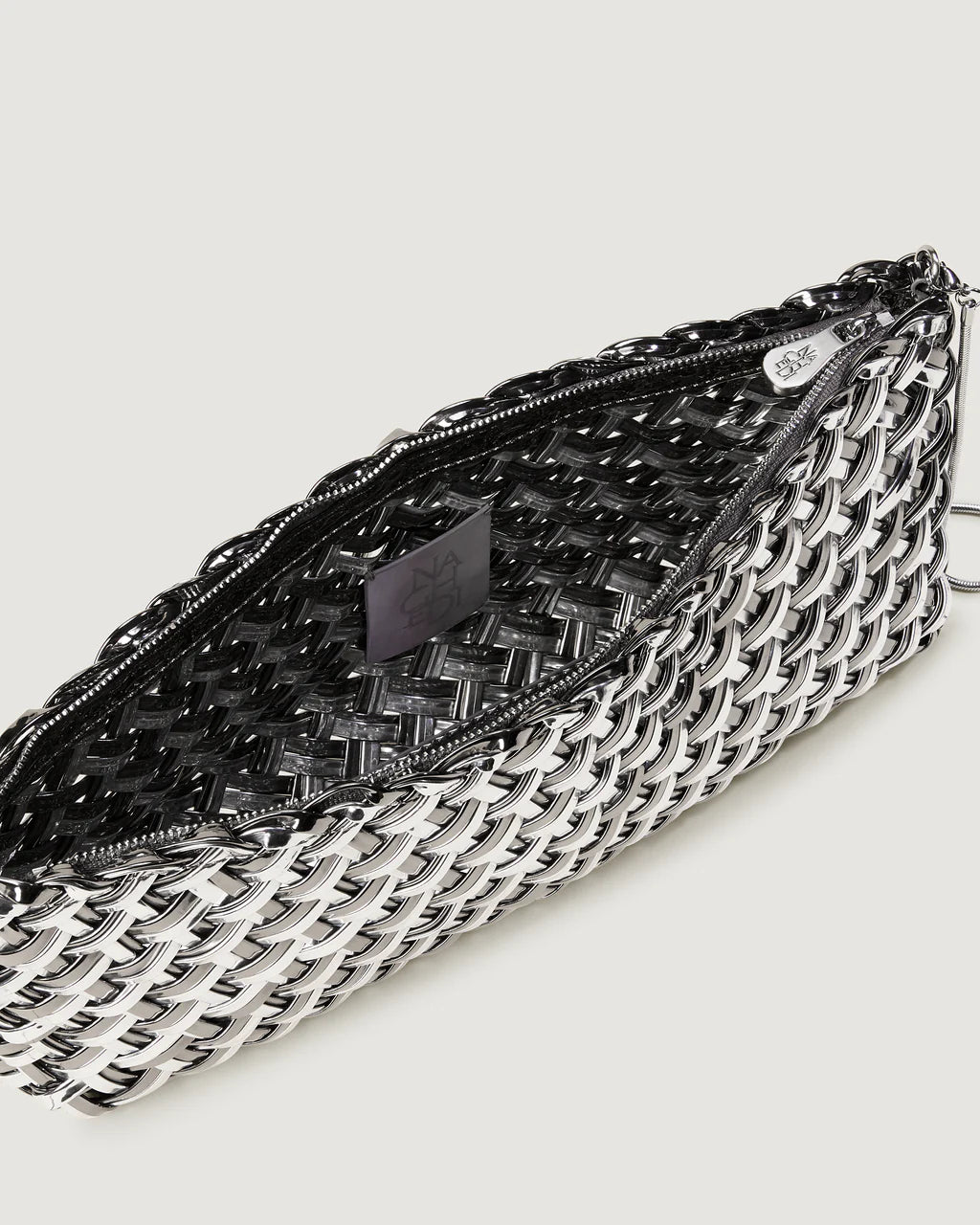 Gala Clutch Double Weave Metallic Pewter