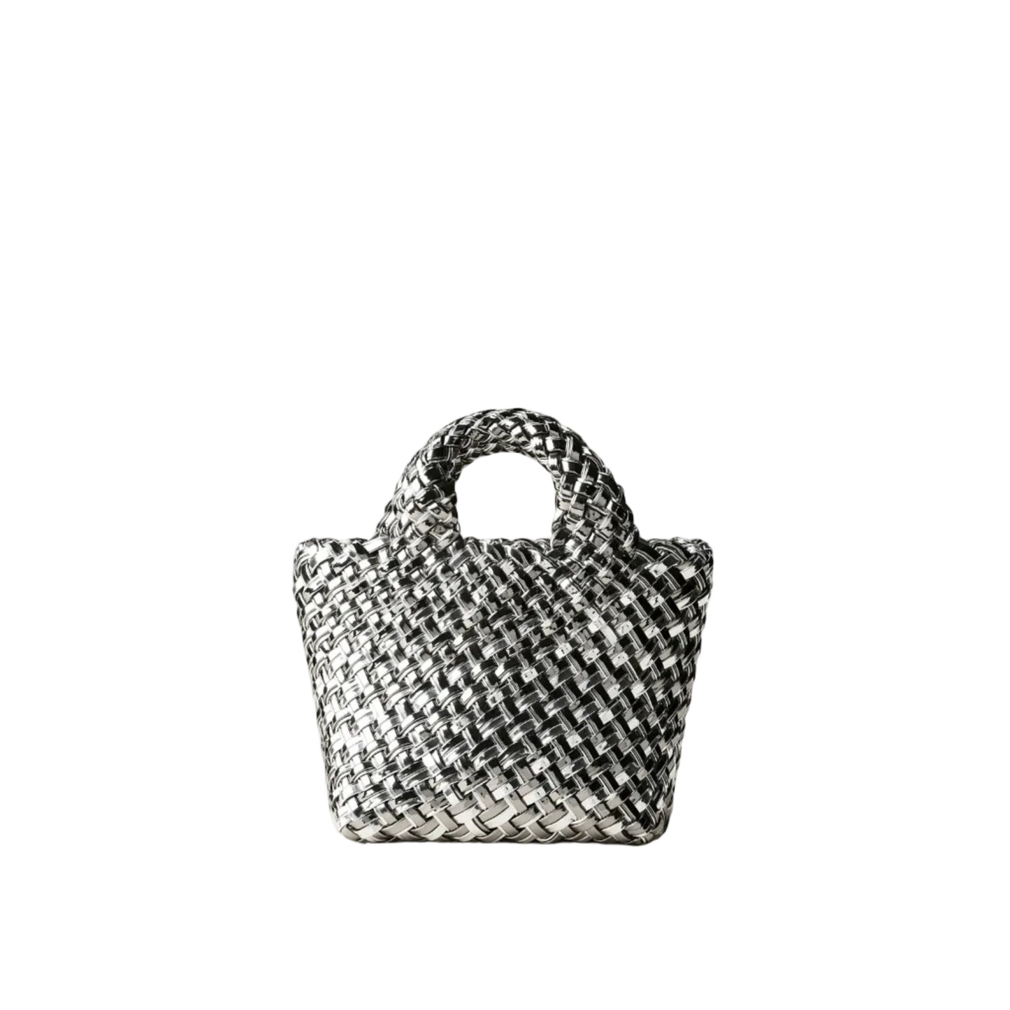 St. Barths Petit Tote Double Weave Metallic Pewter