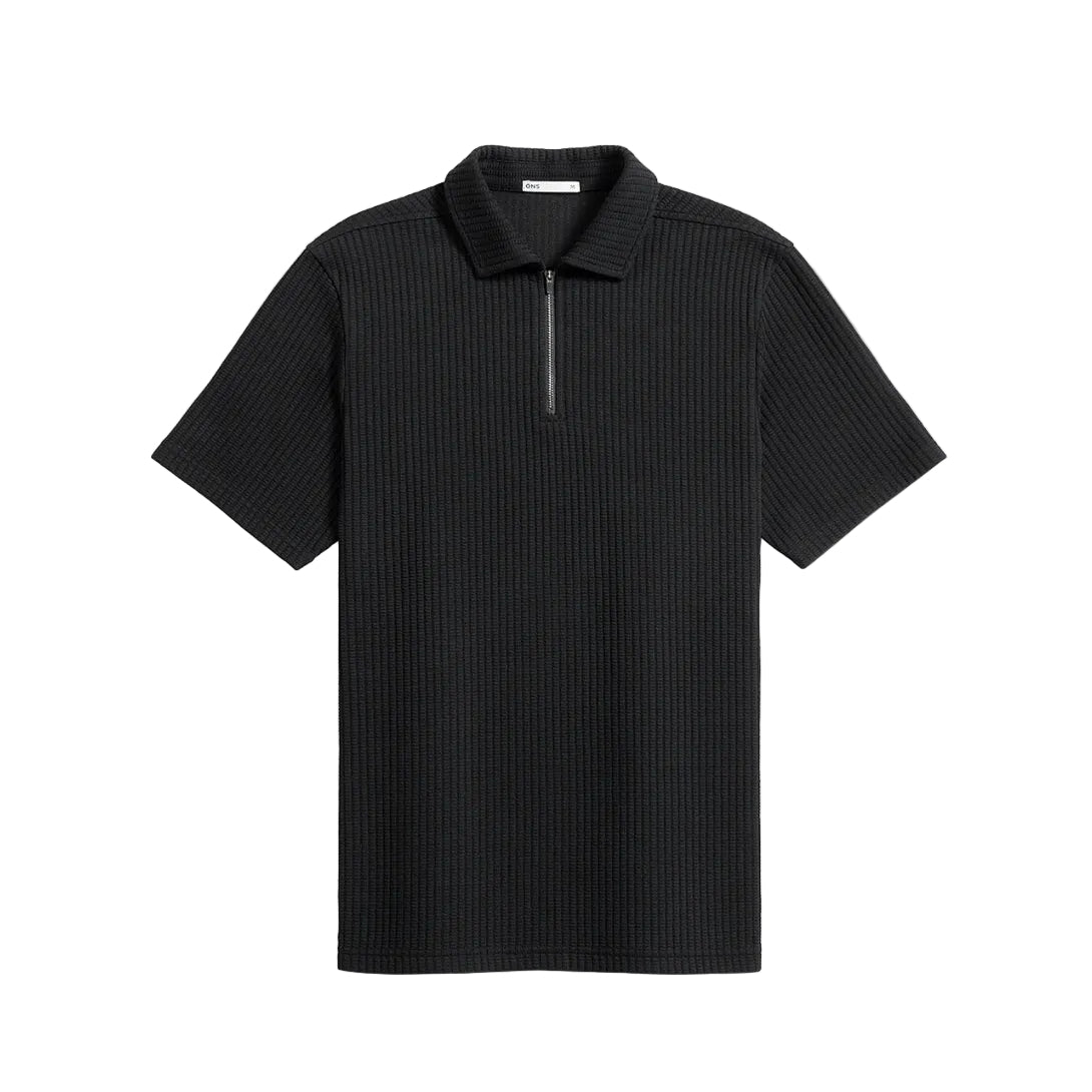Bennett Jacquard Zip Polo