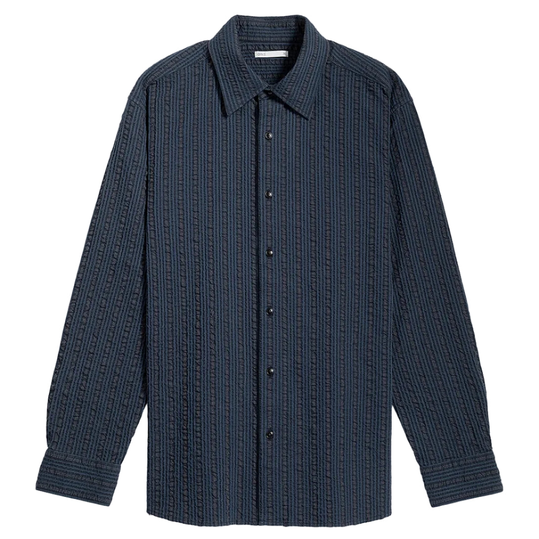Varick Seersucker Stripe Overshirt