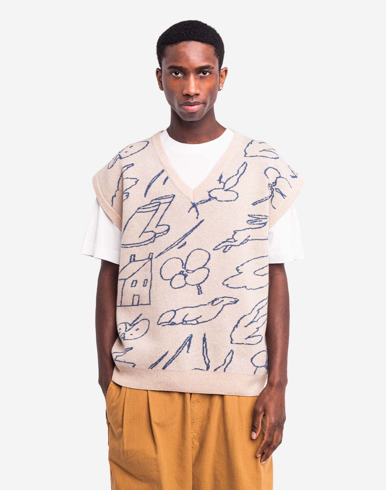 Sleeveless beige Agon jumper