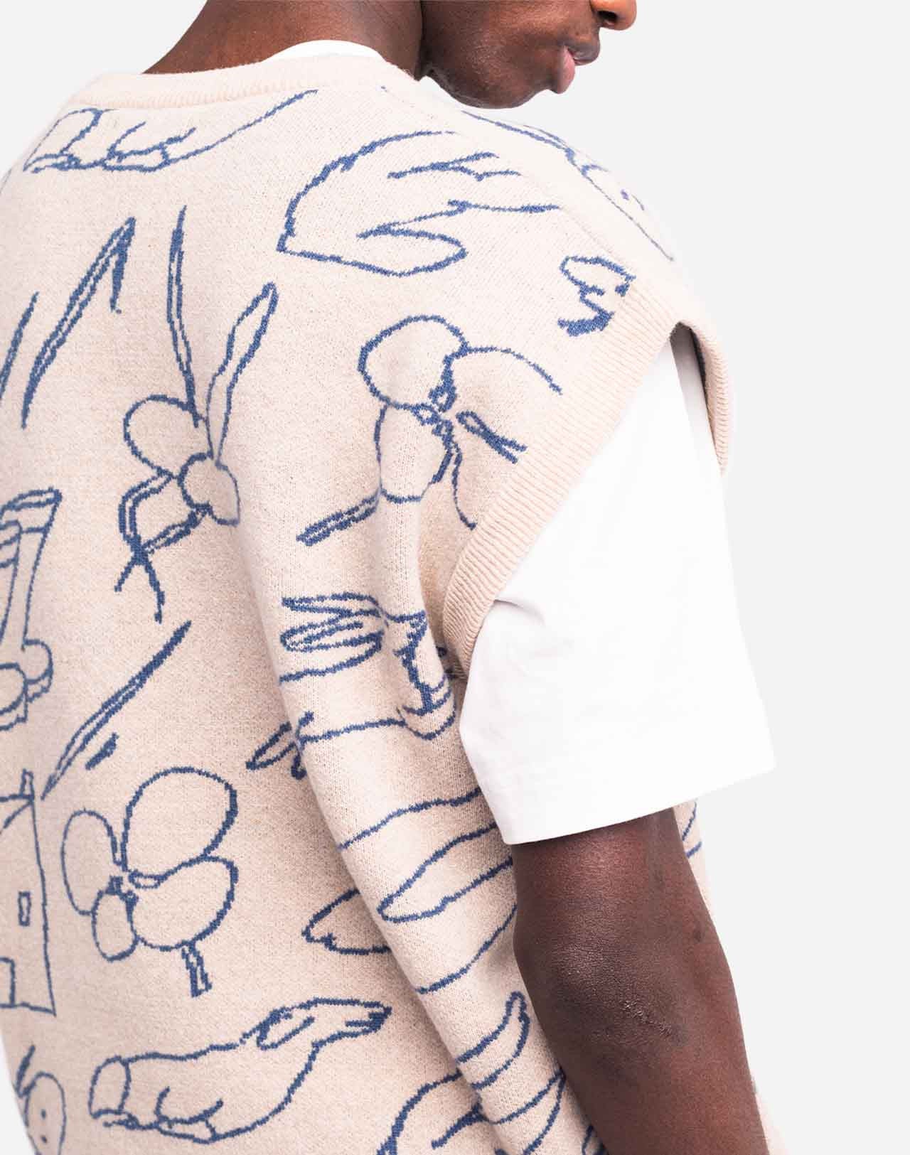 Sleeveless beige Agon jumper