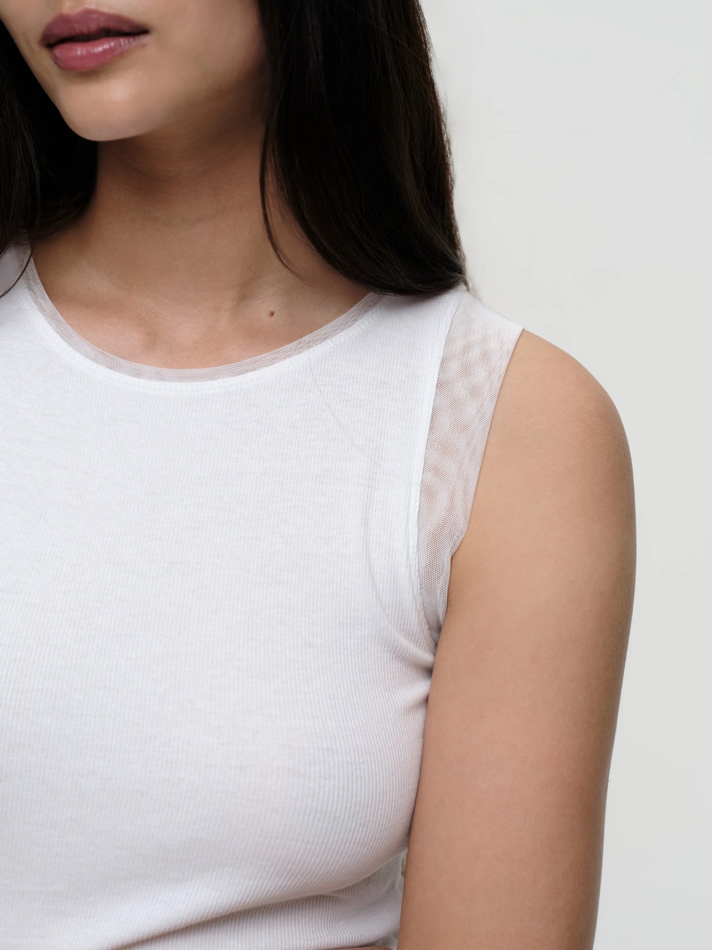 Rib Tank With Mesh Shoulder