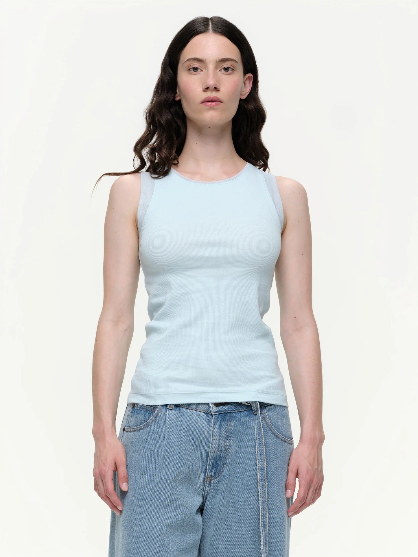 Rib Tank With Mesh Shoulder