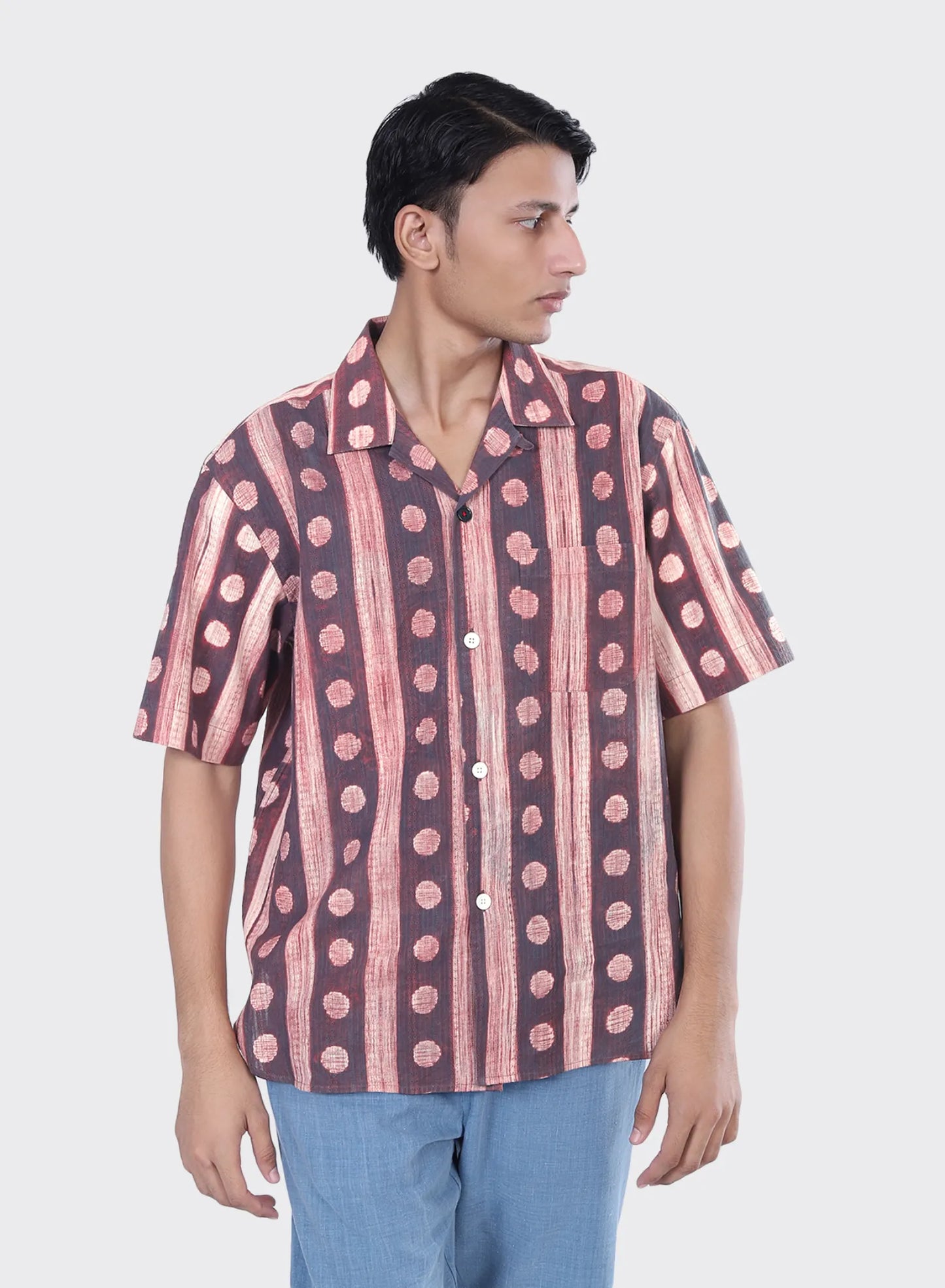 Oversized Camp Collar Short Sleeve Shirt