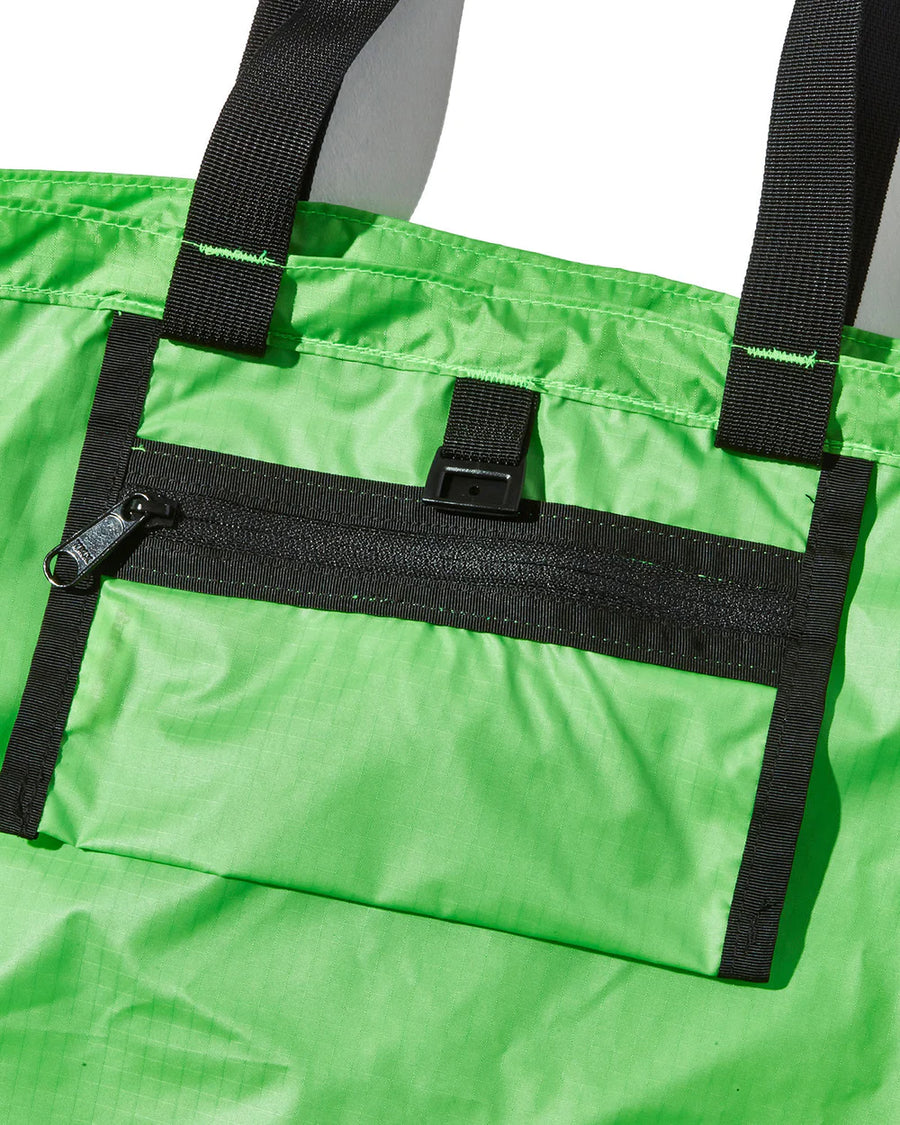 Mini Packable Tote Lime Green x Black