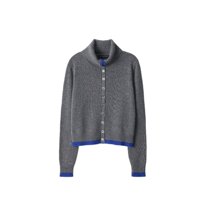 High Neck Cardigan w/ Color Cardigan