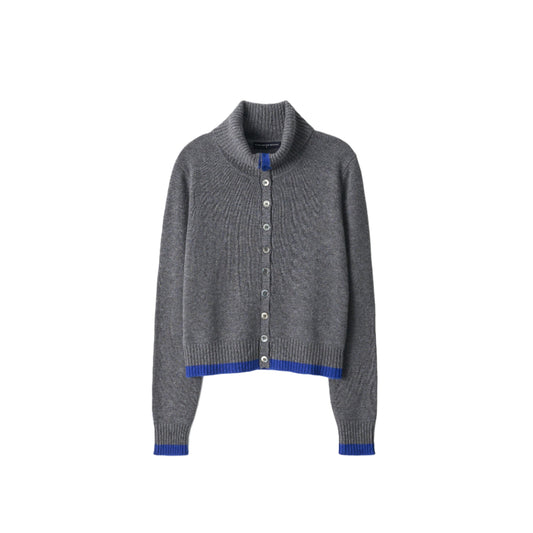 High Neck Cardigan w/ Color Cardigan