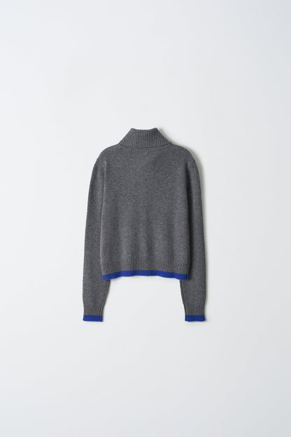 High Neck Cardigan w/ Color Cardigan