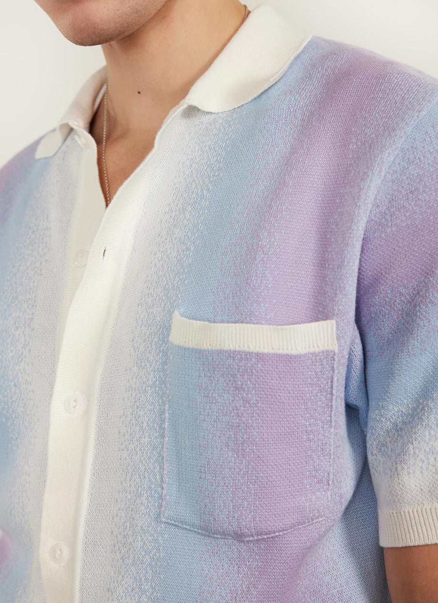 Ombre Knitted Shirt Blue