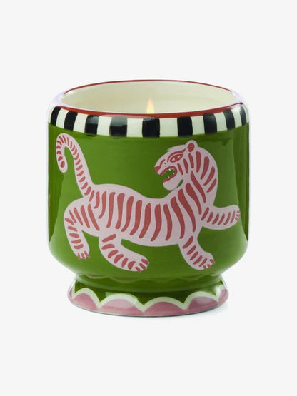 Adopo Tiger Ceramic Candle - Black Cedar & Fig Boxed