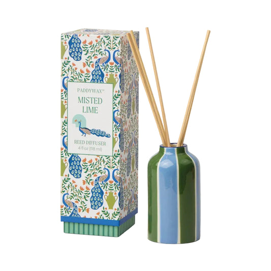 A Dopo 4fl oz./118ml Peacock Ceramic Diffuser - Misted Lime
