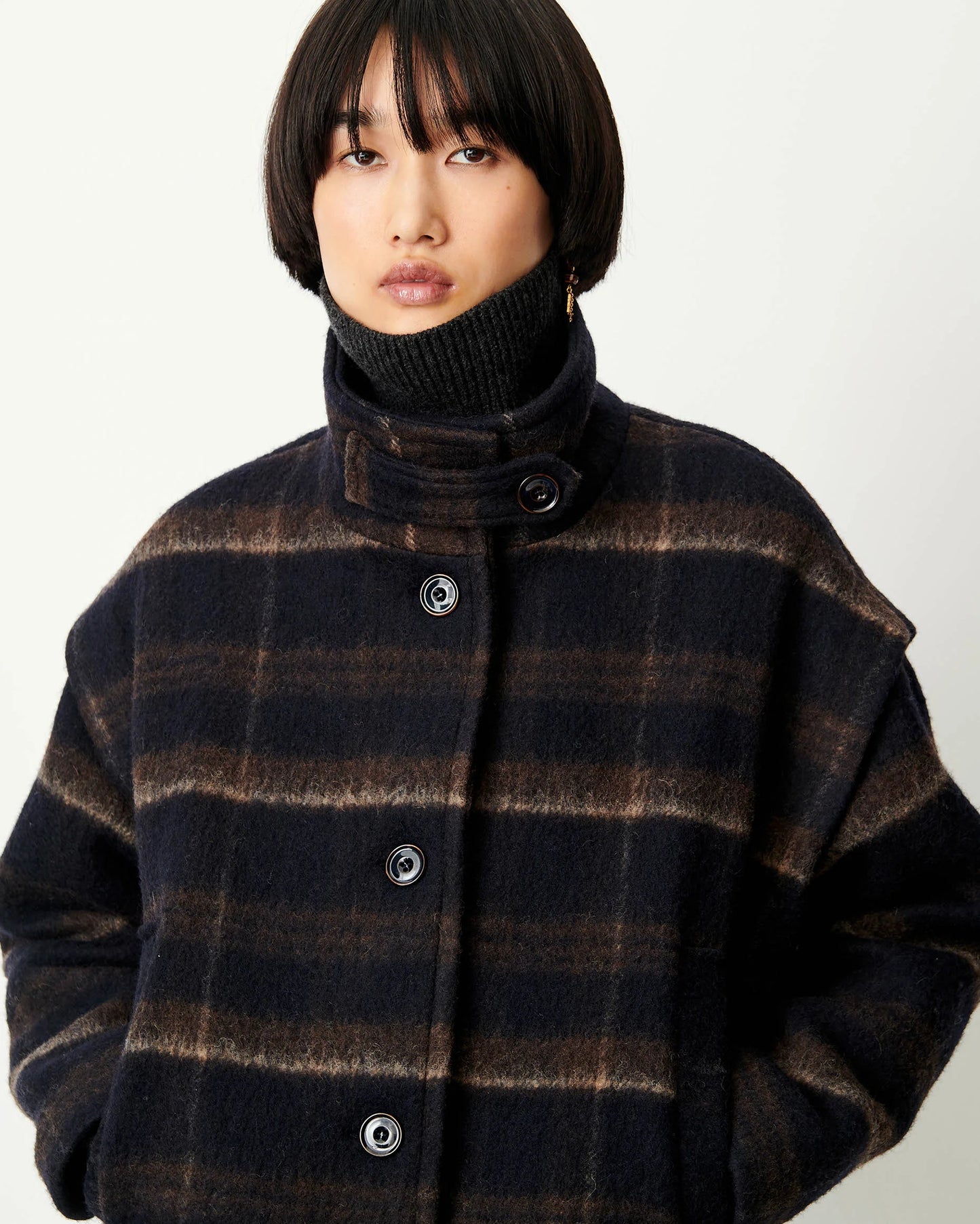 Paolino Coat With Shoulder Pleats